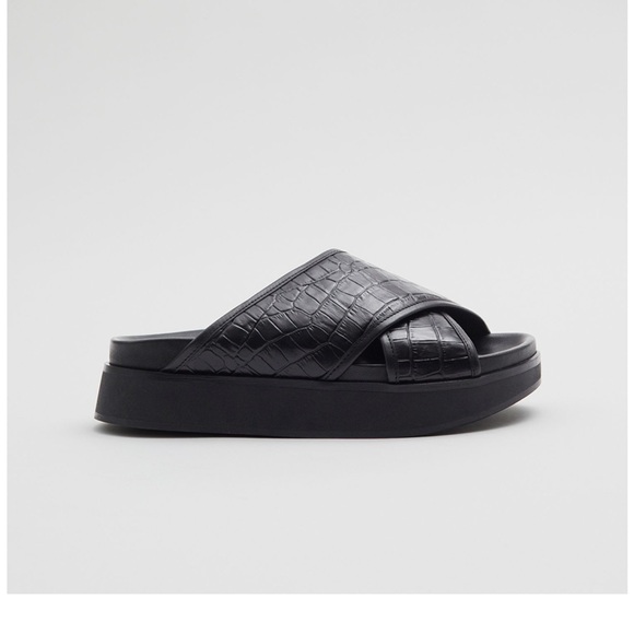 Leather Platform Slides - Picture 2 of 6